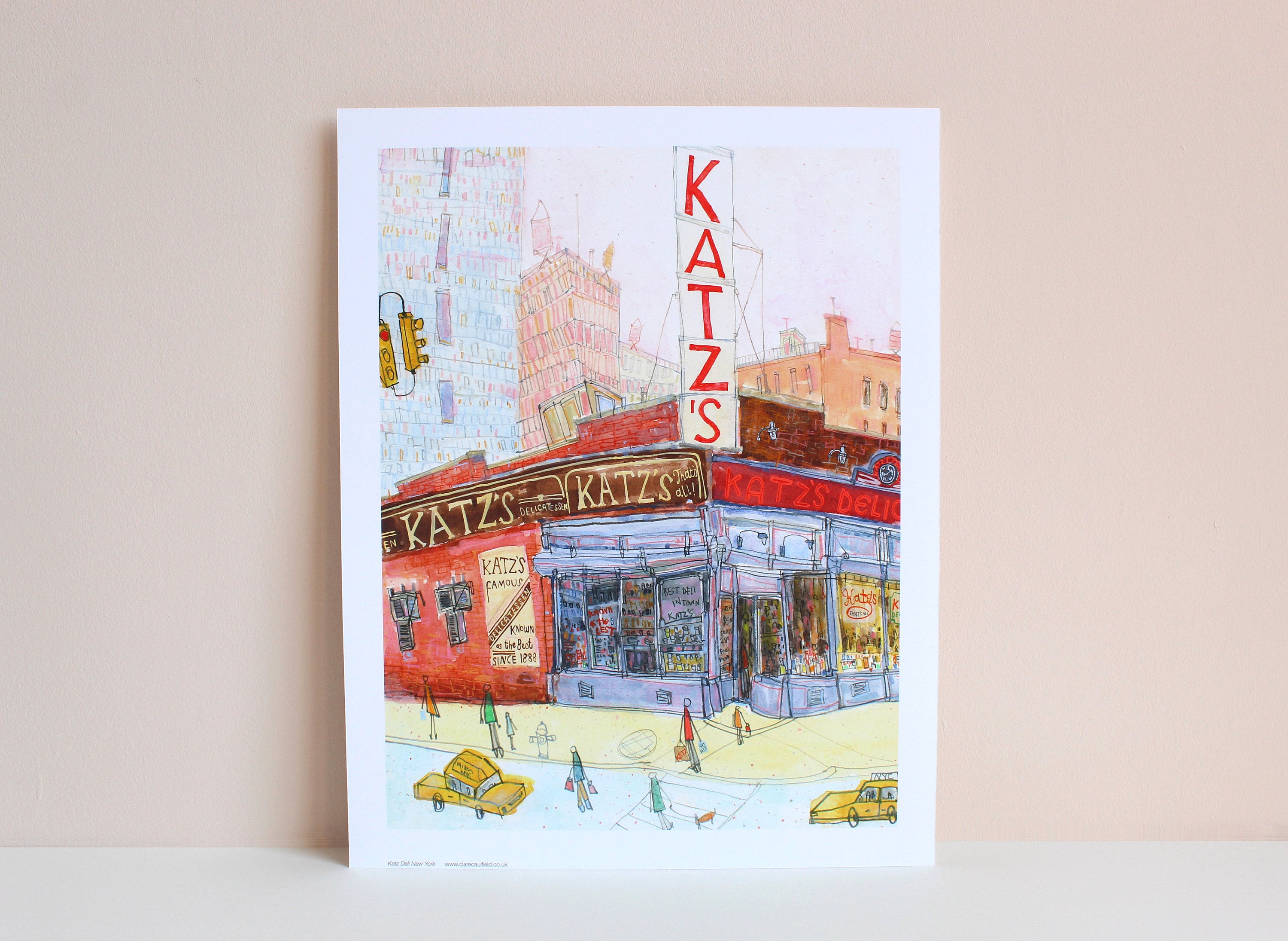 デリカテッセン、11 x 14 ニューヨーク市版画、ニューヨークの絵画