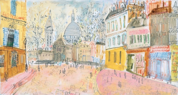 パリのアートプリント、モンマルトルの絵、ホテル・ロートレックの