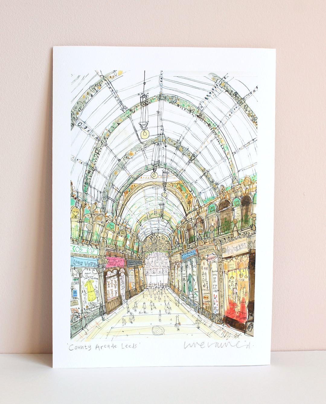 LEEDS SHOPPING PRINT, Yorkshire Picture, Victoria Quarter