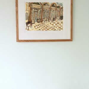 Cafetería histórica de Venecia, Piazza San Marco Café, Plaza de San Marcos, Acuarela, Pintura italiana, Impresión de edición limitada, Clare Caulfield imagen 4