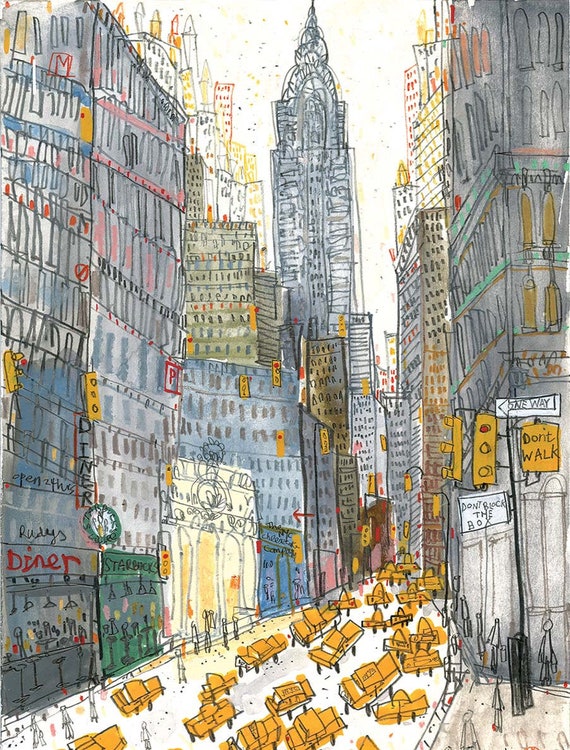 Chrysler Building New York Print 11x14 New York Art Etsy