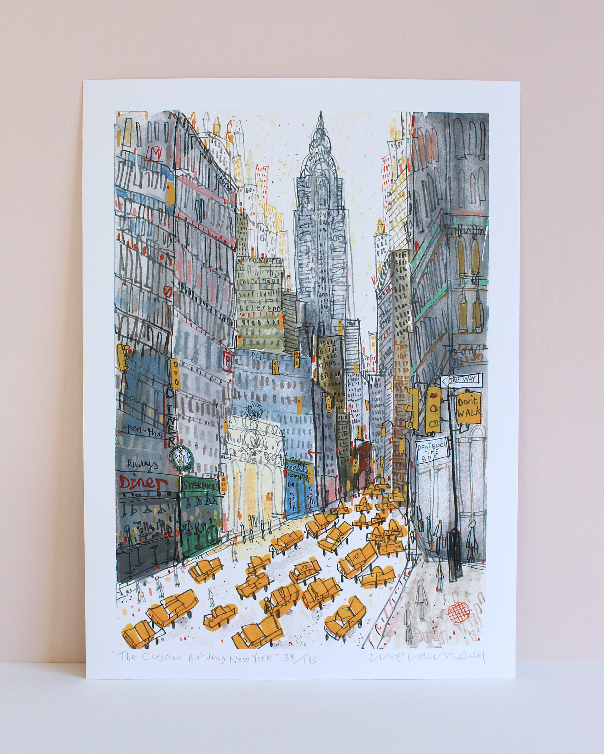 Chrysler Building Nyc New York Taxi Art Signed Limited Etsy