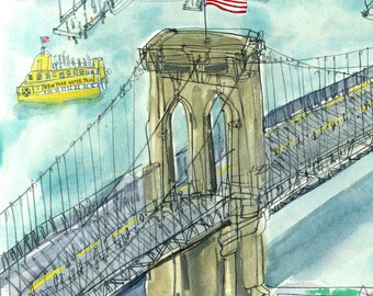 ダイヤモンドアートクラブ　夜のブルックリン橋 ニューヨーク市ブルックリン橋の新年の花火 - ブルックリン橋の