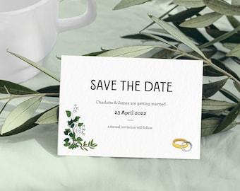 Wedding stationery - A7 save the date - customisable