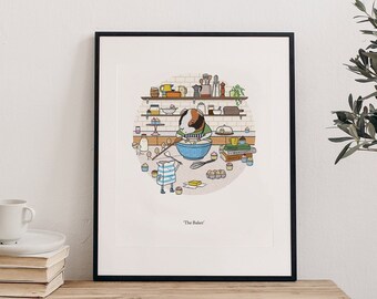 The Baker - A4 or A5 print - unframed