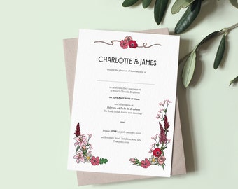 Wedding stationery - A5 Invitation - customisable