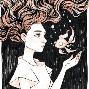 Golden • Original Ink Drawing 5x7