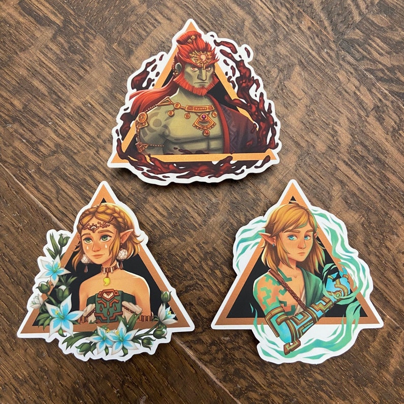 Zelda Triforce Vinyl Stickers image 1