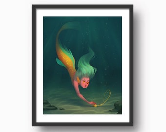 Locket Mermaid • 11x14 Print