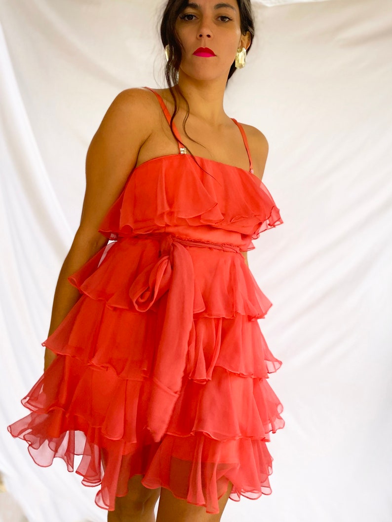 VINTAGE 60/'S Rough /& Tough Ruffle Dress