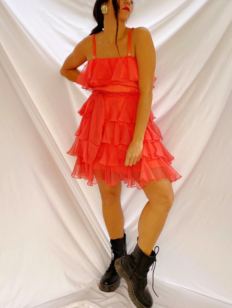 VINTAGE 60/'S Rough /& Tough Ruffle Dress