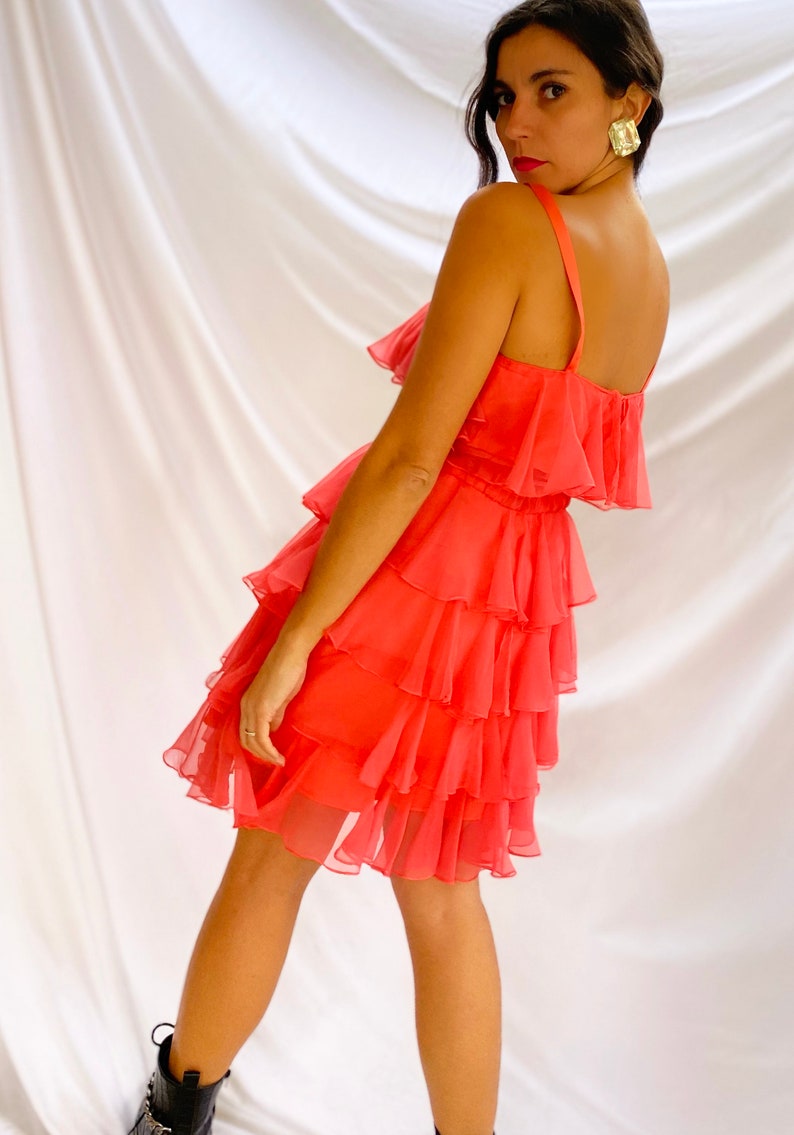 VINTAGE 60/'S Rough /& Tough Ruffle Dress