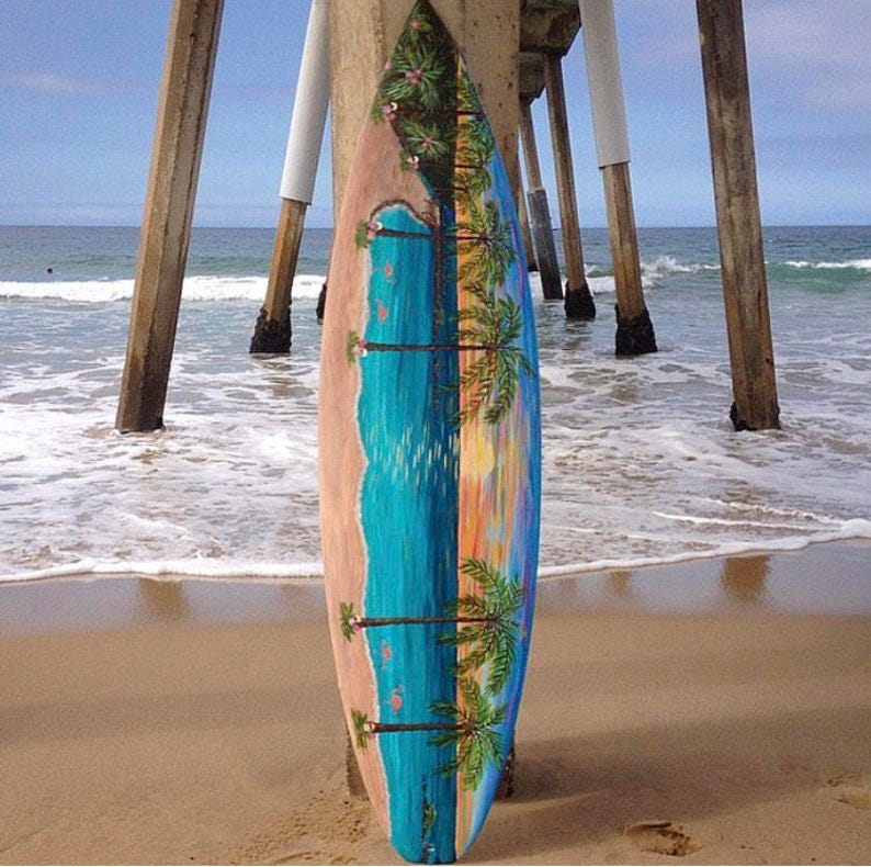 Planche de surf Sunset peint à la main peinture Etsy