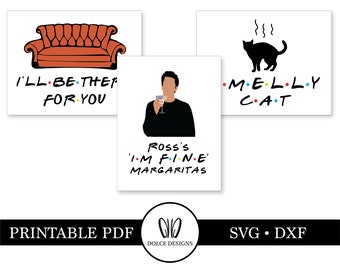 FRIENDS Frame Afdrukbare tekens / Bestanden knippen / vector / svg, dxf, pdf, jpg, png