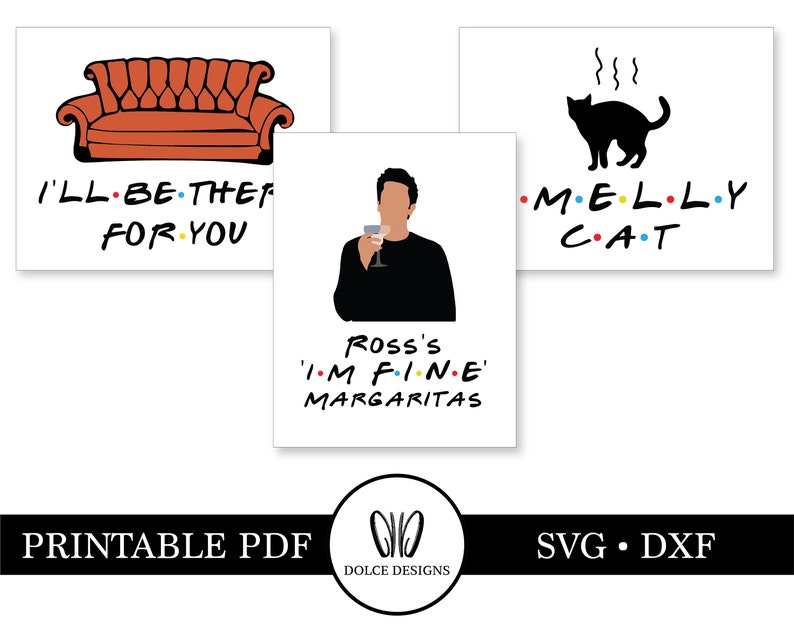 FRIENDS Frame Printable Signs / Cut Files / Vector / Svg, Dxf, Pdf, Jpg ...