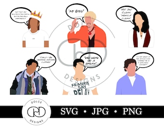 Rachel · Monica · Phoebe · Joey · Chandler · Ross Cast Cutout, JPG, SVG