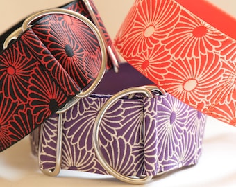 Collar de 2 pulgadas para perros de raza Sound Sound Collar Limited Slip en diseño de crisantemo