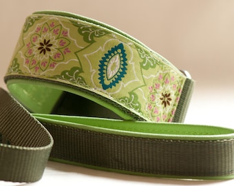 Plomo deslizante de brocado verde y oliva