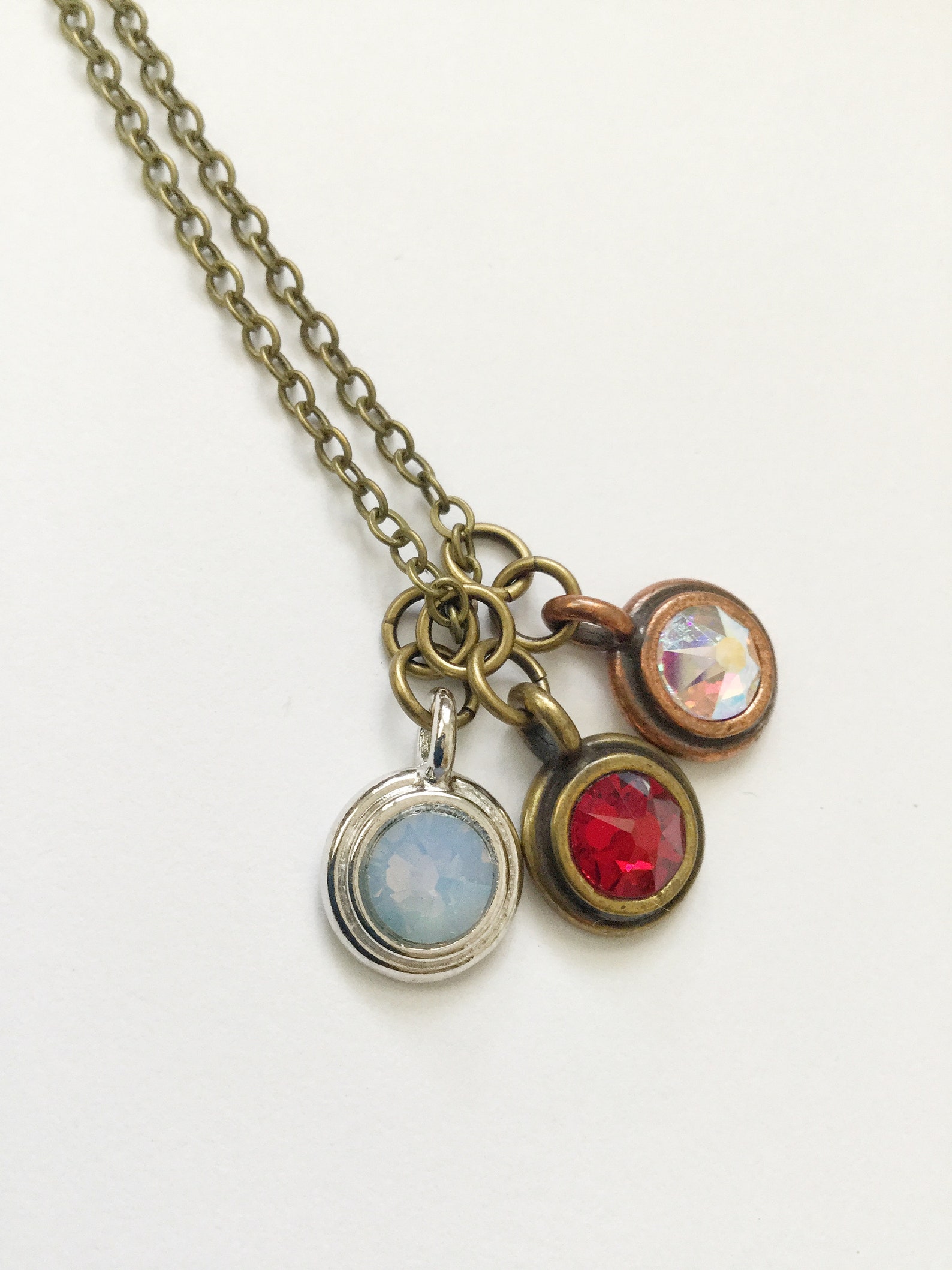 Crystal Charm Necklace Charm Necklace Etsy