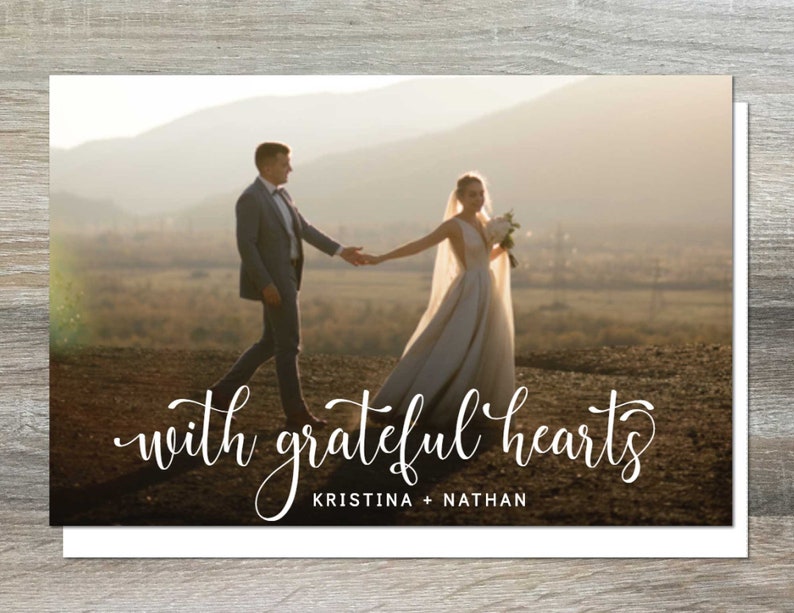 Dankbare Herzen Hochzeit Foto Postkarte Vorlage 4x6 | Etsy