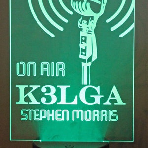 Custom HAM RADIO (MIC) Edge Lit Sign
