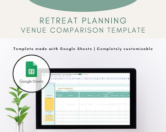 Rückzug Planung Veranstaltungsort Vergleich Vorlage | Bearbeitbare Google Sheets | Personalisierbar Online | Veranstaltungsort-Planer | Sofort Download