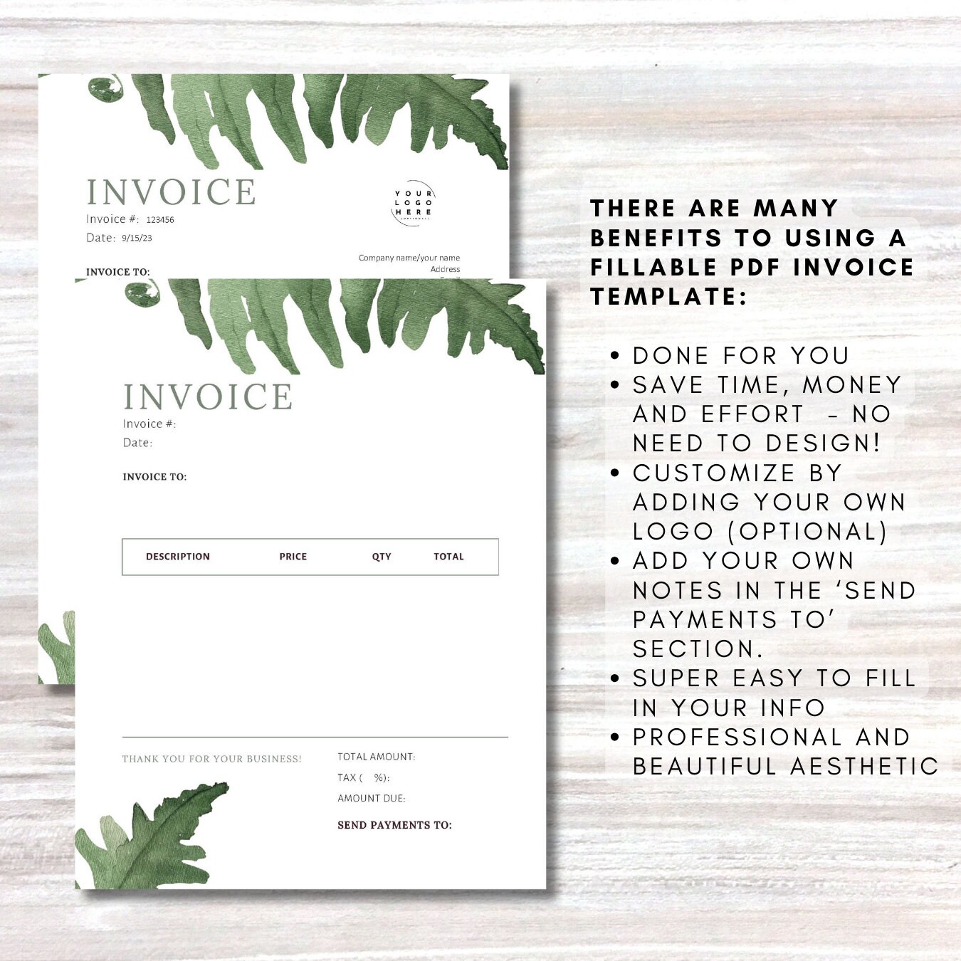 Mastercard Invoice Invoice Template Download Boho Small Business Invoice - Etsy