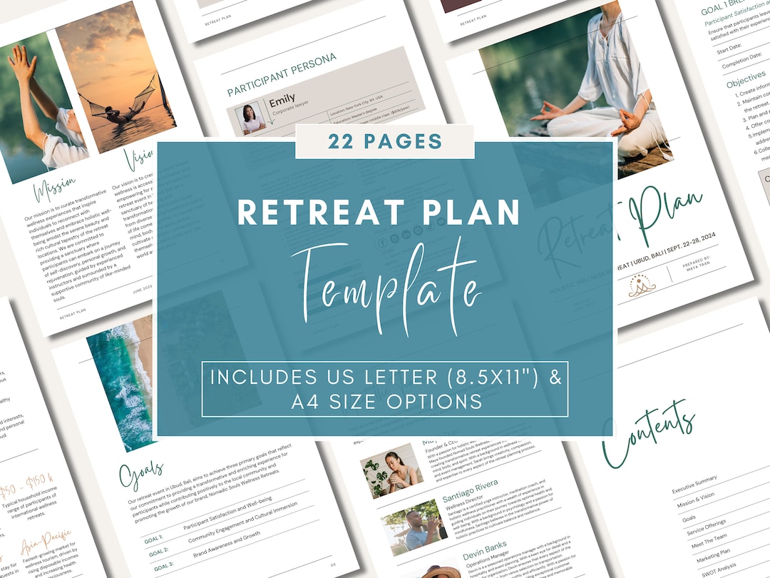 Retreat Plan Template Printable & Digital Canva Editable Retreat ...