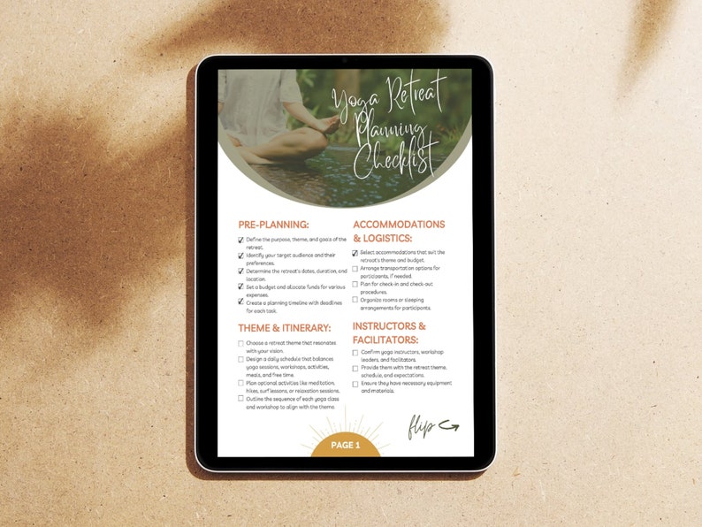 Retreat Checklist.pdf Yoga Retreat Printable Planning Checklist Fillable Form PDF Yoga ...