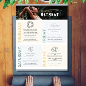 Weekend Retreat Itinerary Template Weekend Wellness Retreat Editable