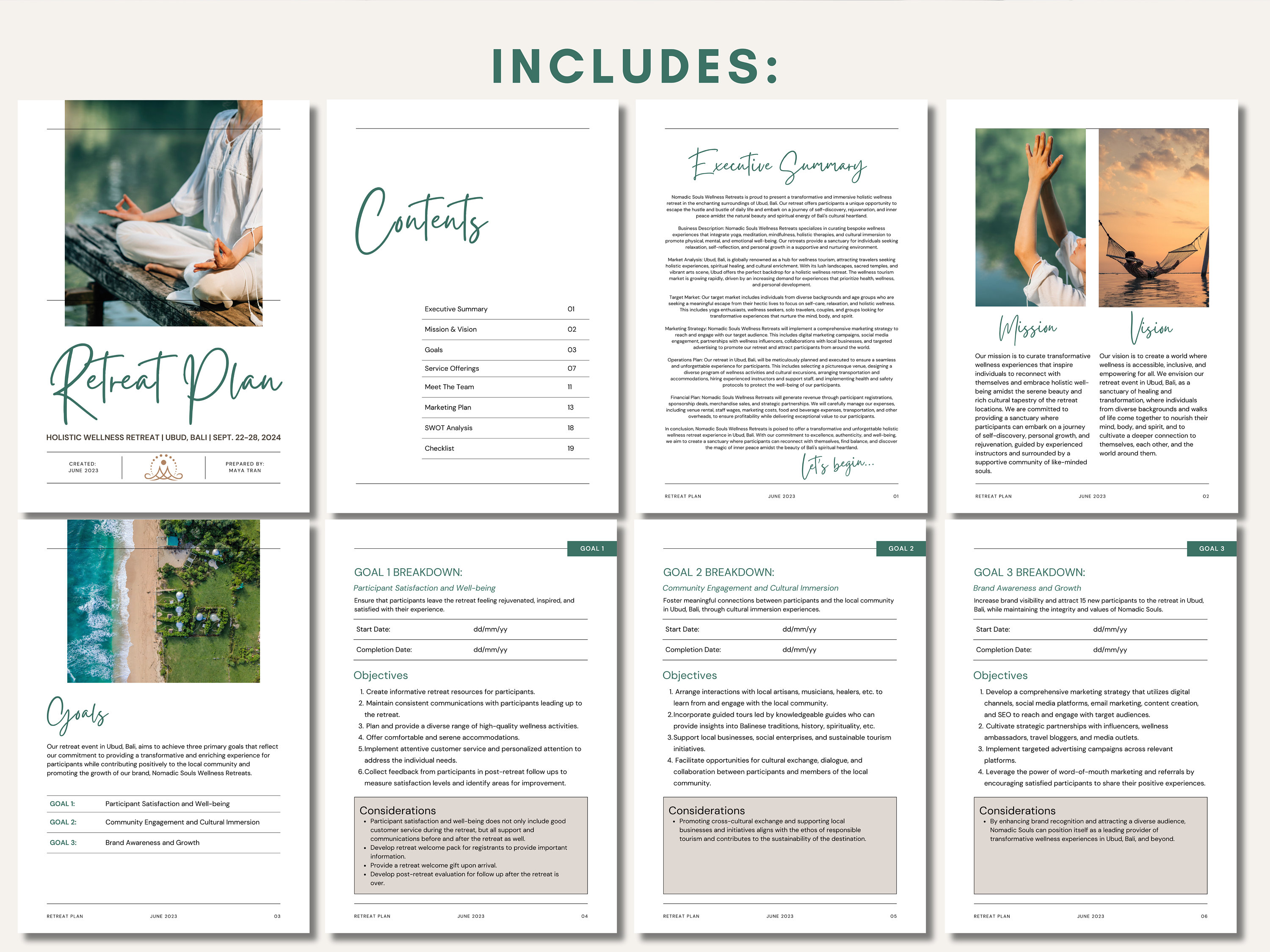 Retreat Plan Template Printable & Digital Canva Editable Retreat ...