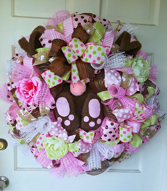 Bunny Wreath Easter Wreath Spring Wreath Chocolate Bunny Etsy