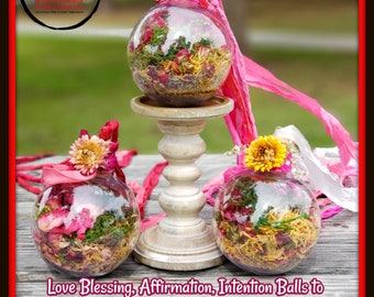 Affirmation Ball, Witch's Ball, Blessing Ball, Intention Ball, Love Spell, Spell Ball, Love, Crystals, Energy, Spiritual