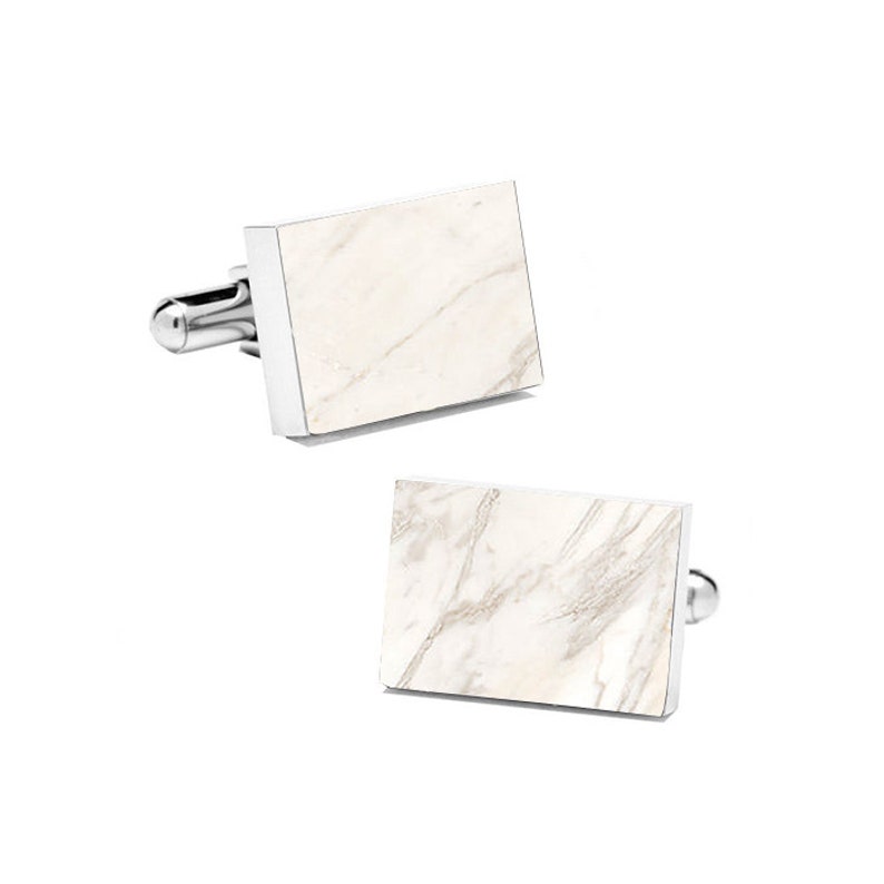 Real Marble Cuff Links Stone Cufflinks Groomsmen Gift Cuff Links for Men with Style Groom Cufflinks Cuff Links for Groom White Marble