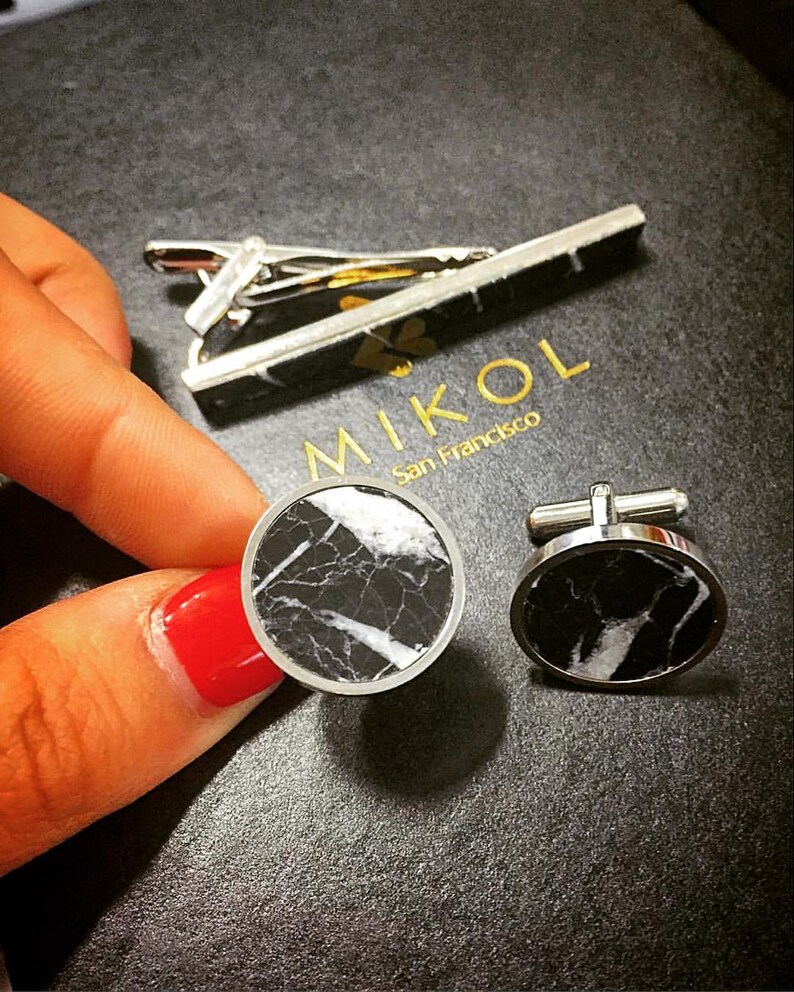 Real Marble Cuff Links Stone Cufflinks Groomsmen Gift Cuff Links for Men with Style Groom Cufflinks Cuff Links for Groom White Marble