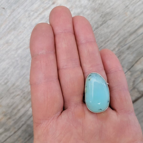 Peruvian Opal Ring, Handmade Natural Opal Ring, Choose Your Own Stone Ring and Size, Statement Ring, Natural Gemstone Ring, Chilean Opal