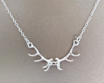 Elk Antler Necklace, Western Elk horn necklace, Gold or Silver, Deer Antler Pendant, Handmade Small Antler Necklace, Dainty Nature Necklace