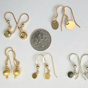 Gold Earrings, Dainty Gold Earrings, 14K Gold-filled Charm Dangles, Inexpensive Gift, Minimalist Small Cute   Everyday Gold Earrings for me