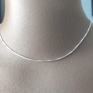 Sterling Silver Chain, 15" length for Small Charms, Dainty Box Chain, 925 Silver Necklace Best Selling Short Choker Chain For Pendants