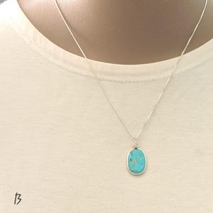 Turquoise Necklace, Sterling Silver Small Pendant, Natural Turquoise Pendant, Handmade Nevada Boulder Turquoise, Western Gift for Her