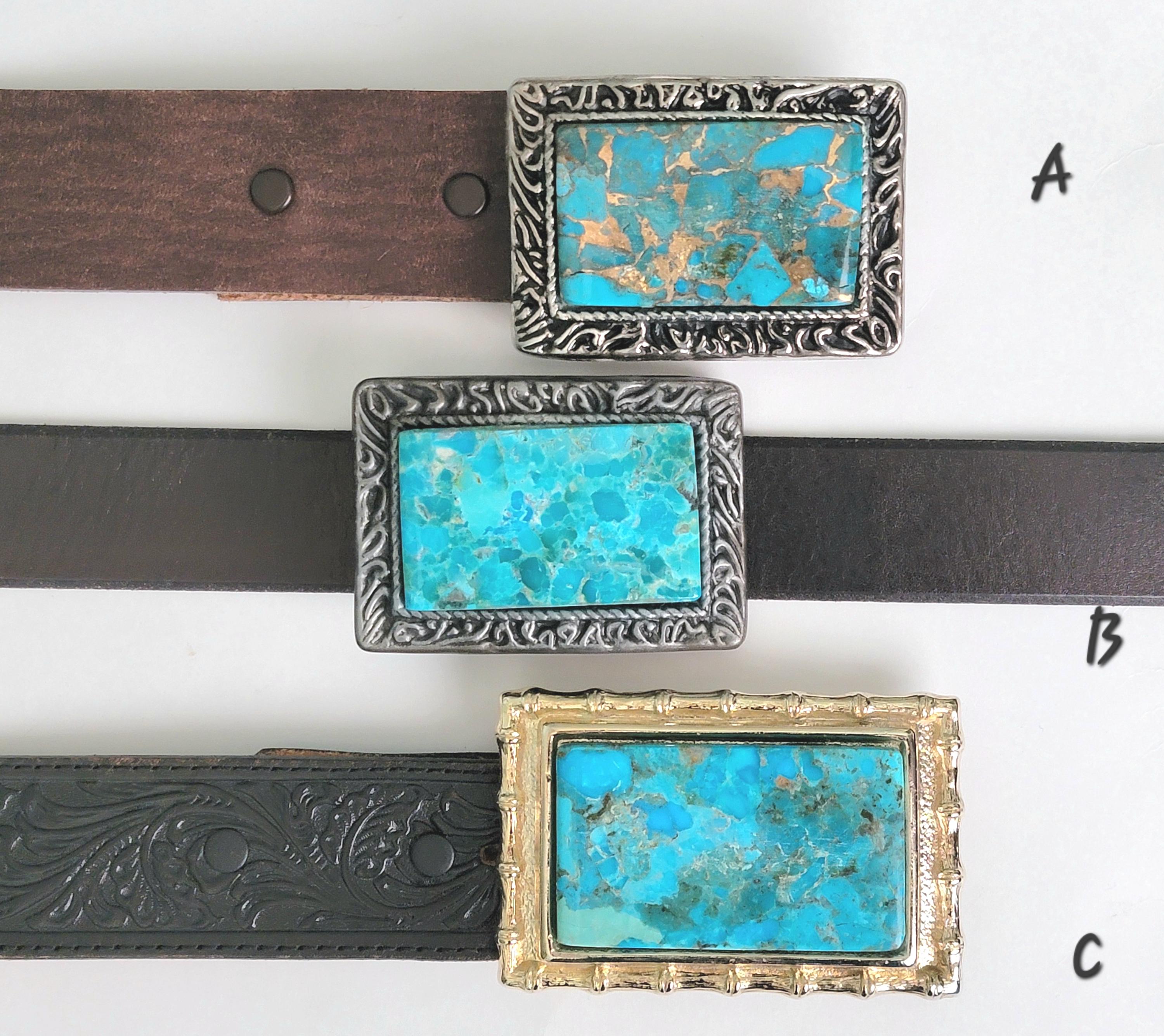 Vintage Gold Tone Belt Buckle Statement Green Stone Cabochon Rectangle Textured Vintage Belt Buckle Green Stone - Etsy main image 4