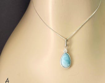 Peruvian Opal Necklace, Sterling Silver Pendant Necklace, Natural Andean Opal, Handmade October Birthstone Necklace, Real Opal Necklace
