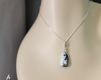 White Buffalo Turquoise Necklace, Sterling Silver Artist Detailed Pendant,  Natural White Buffalo Turquoise, Handmade Western Necklaces