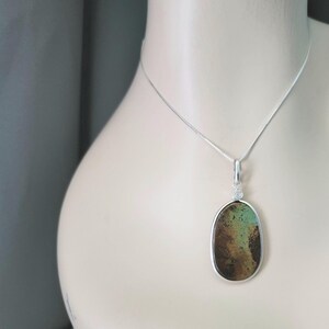 Turquoise Necklace, 925 Sterling Silver Handmade Western Natural  Turquoise Artist Pendant Bluegreen Cowgirl Gift