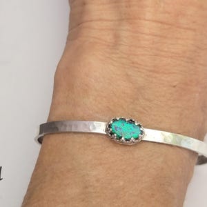 Turquoise Cuff Bracelet, Handmade Natural Arizona Turquoise Small Stone Bracelet,  Handmade Cuff Bracelet, Turquoise Stackable Bracelet