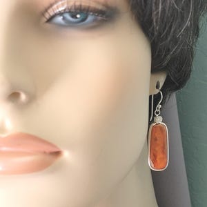 Coral Earrings, Natural Handmade Dangle Coral Earrings, Sterling Silver Artist Inspired, Natural Orange Coral, Modern Original Earrings
