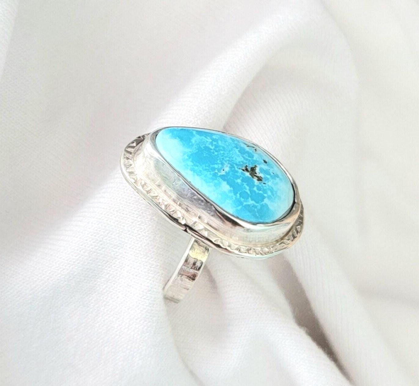 A Turquoise Handmade Ring Sterling Silver CHOOSE Your STONE and