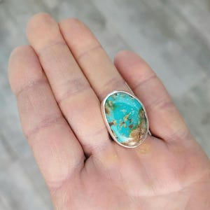 Turquoise Ring, Handmade Natural Turquoise Ring, Choose Your Own Stone and Size Big Turquoise Statement, Natural Turquoise Western Handmade