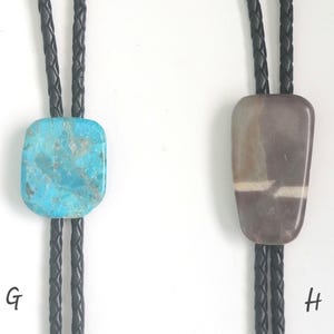 Bolo Tie, Natural Stone with Braided Leather Cord, Western Necktie, Cowboy Necktie Gift, Western Accessories, Handmade Neckwear for Wedding