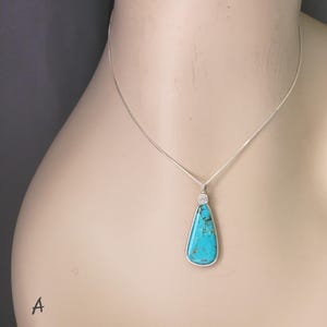 Turquoise Sterling Silver Gemstone Pendant, Natural Royston Turquoise Pendant, Handmade Nevada Boulder Turquoise, Western Gift for Her